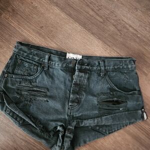 Authentic OneTeaspoon Stylish Black Denim Shorts